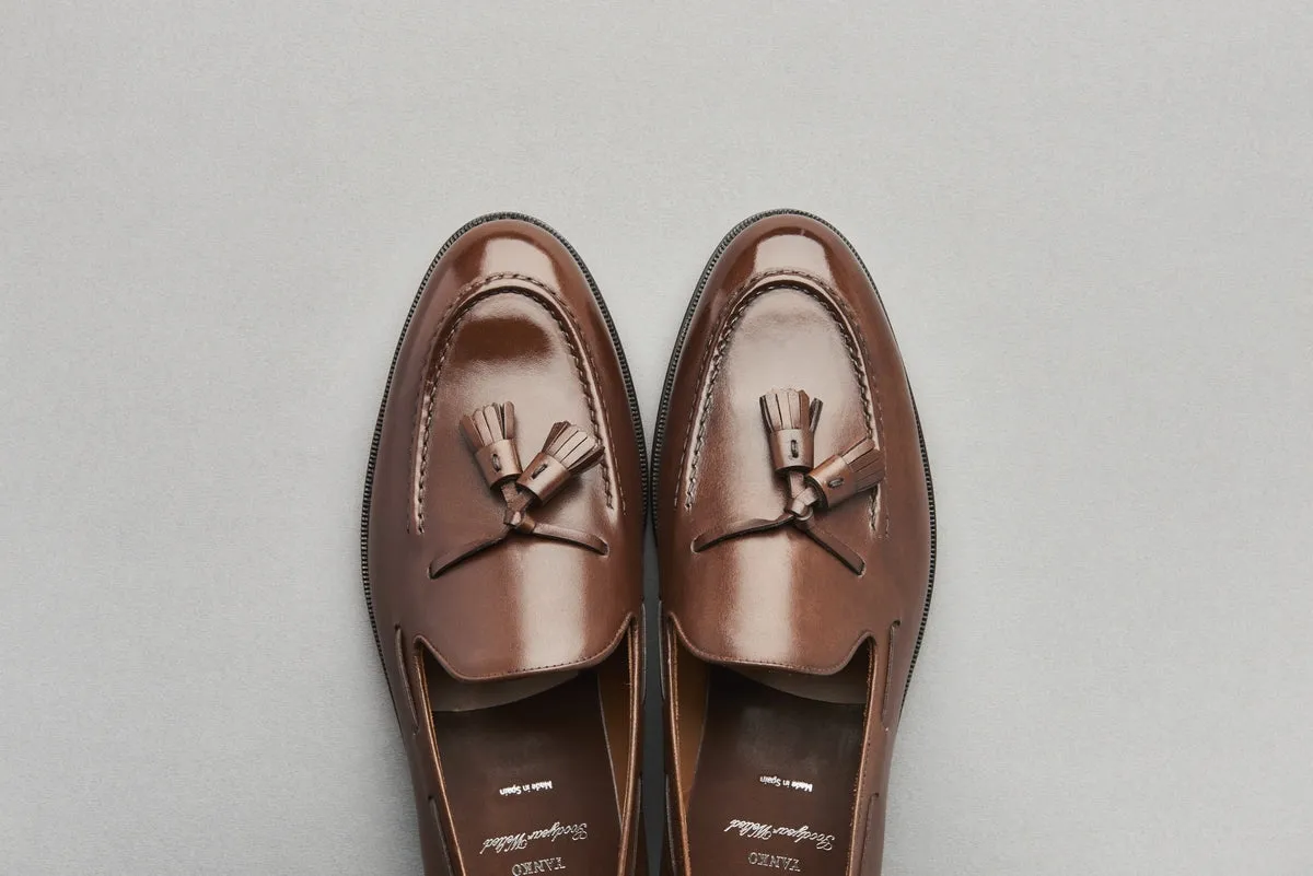 Tassel Loafer in Medium Brown Calf Leather