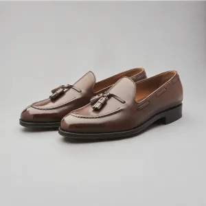 Tassel Loafer in Medium Brown Calf Leather
