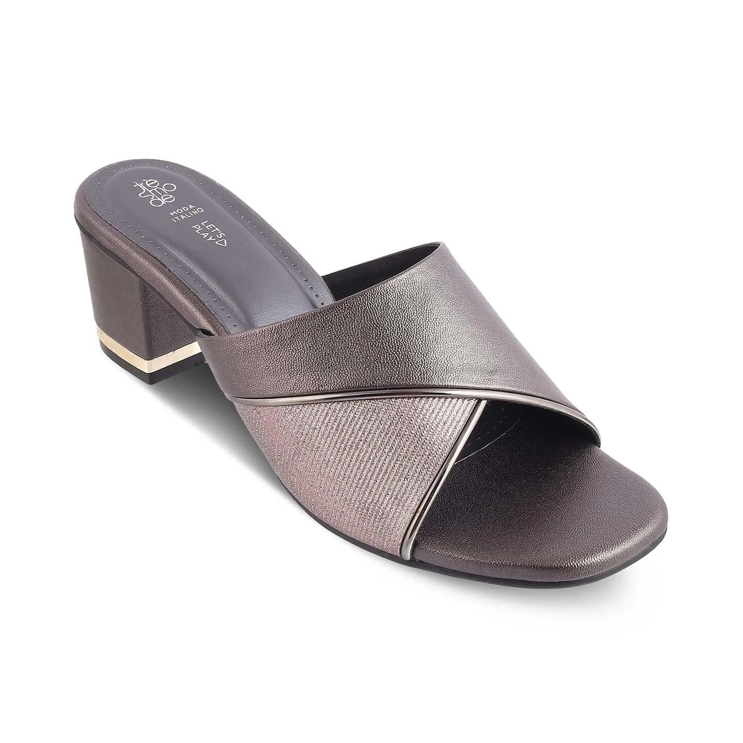 The Macky Pewter Women's Dress Block Heel Sandals Tresmode