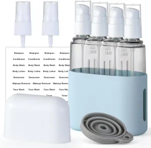 VITEVER 3oz Travel Bottles Set, Tsa Approved Portable Travel Containers for Shampoo Liquid With Labels,Travel Containers Dispenser Set - Blue