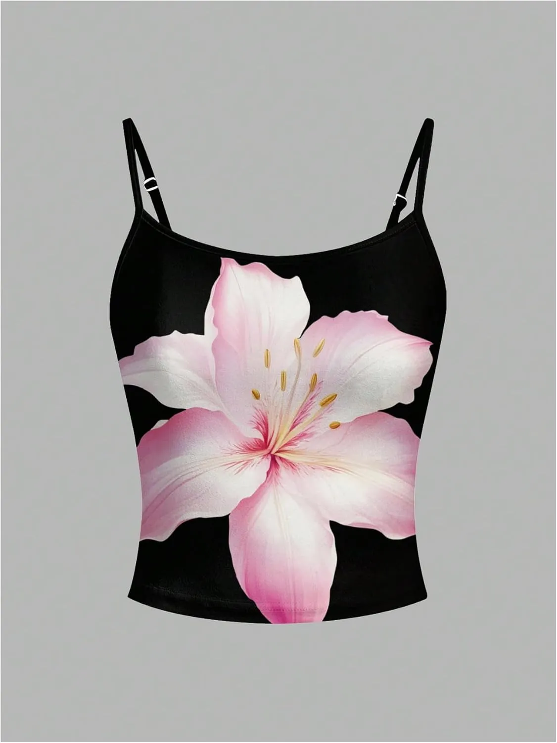 WDIRARA Women's Floral Print Cami Tops Sleeveless Spaghetti Strap Summer Going Out Camisole