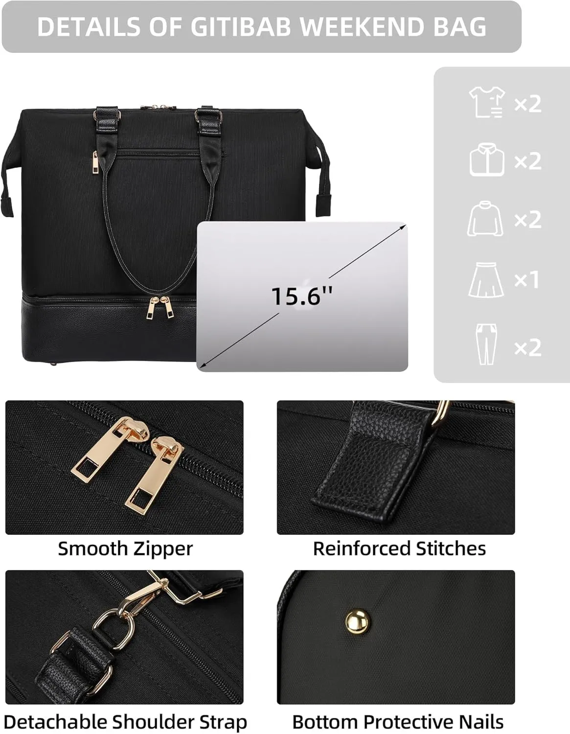 Weekender Bags for Women, Large Duffle Travel Tote Bag with Shoe Compartment,Personal Item Carry On Overnight Hospital Bag