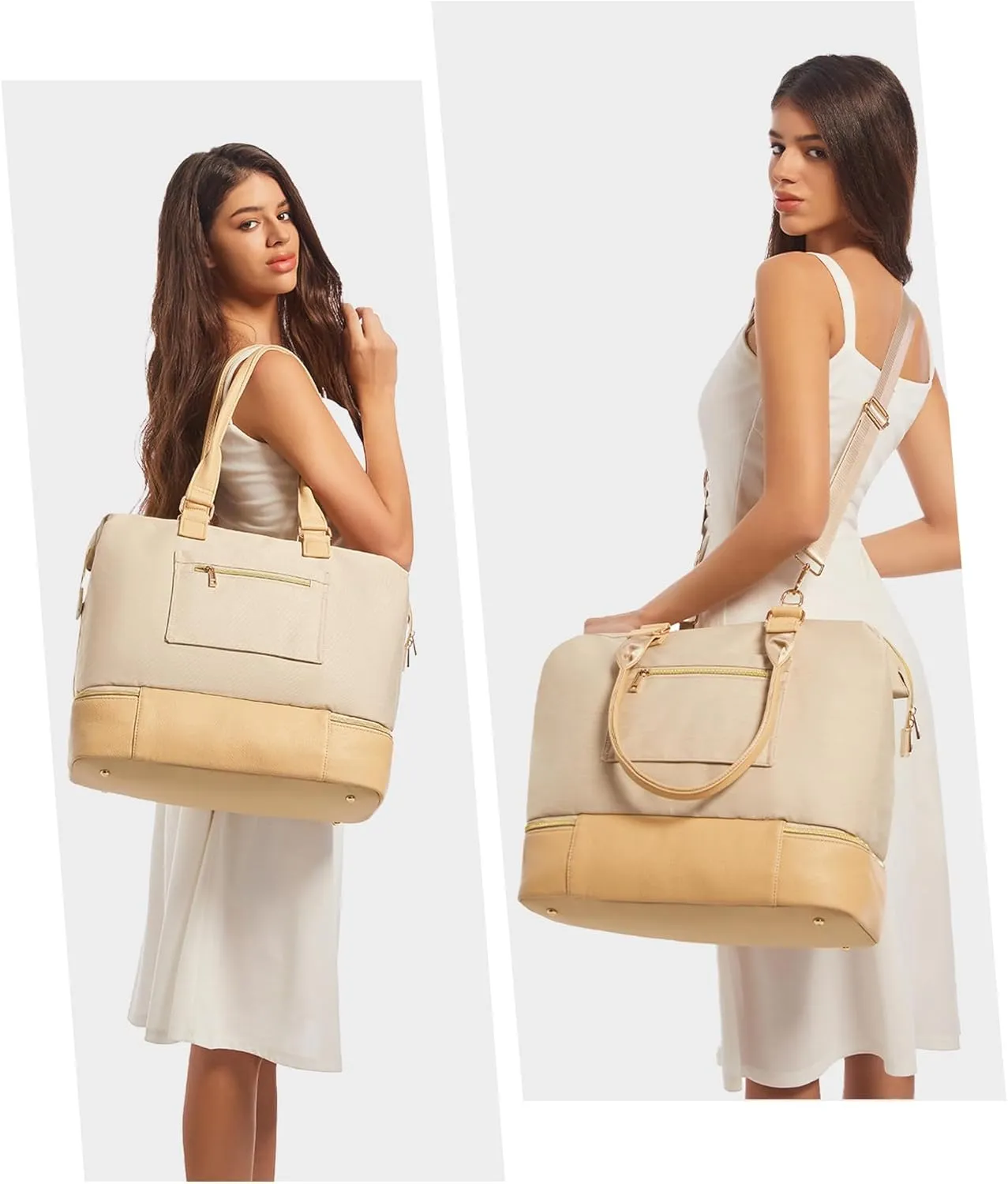 Weekender Bags for Women, Large Duffle Travel Tote Bag with Shoe Compartment,Personal Item Carry On Overnight Hospital Bag