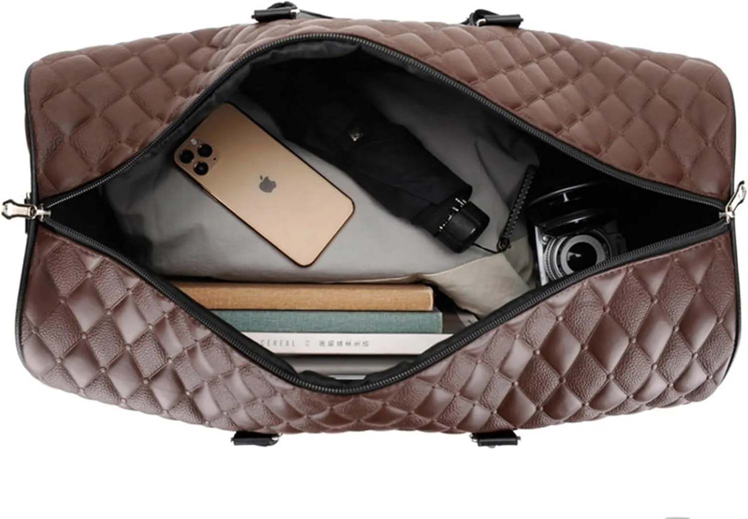 Weekender Travel Bag Garment Duffle Bags for Travel Large PU Leather Convertible Carry On Weekender Bag for Women Sport Gym Bag(C)