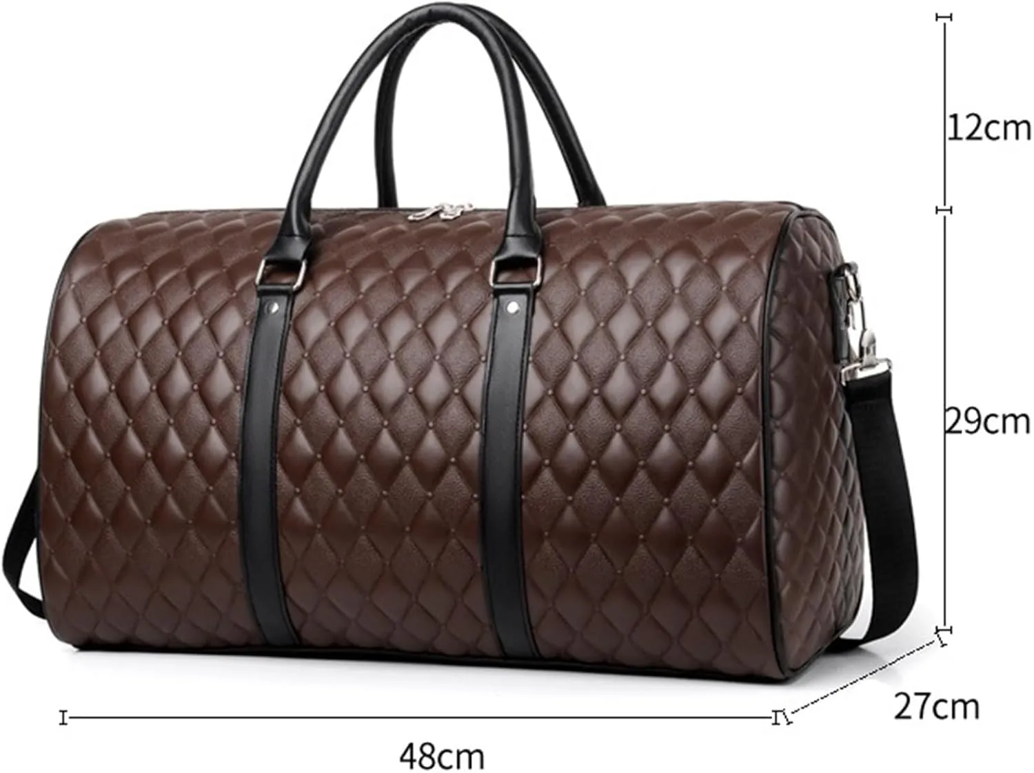 Weekender Travel Bag Garment Duffle Bags for Travel Large PU Leather Convertible Carry On Weekender Bag for Women Sport Gym Bag(C)
