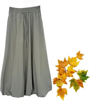 Women Baggy Parachute Skirt Y2k Cargo Maxi Long Skirt Comfy Casual Cotton Drawstring Mid Rise for Women Trendy