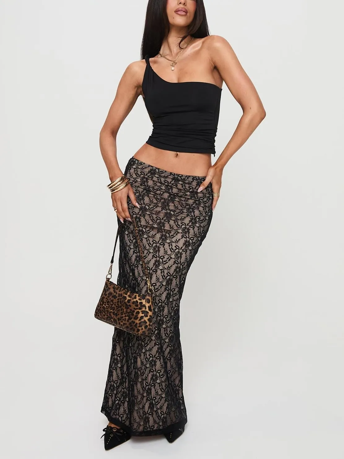 Women Lace Maxi Skirt Y2K Sexy Low Waist Sheer Mesh A-Line Long Skirt Slim Fit Floral Beach Cover Up Fairy Streatwear