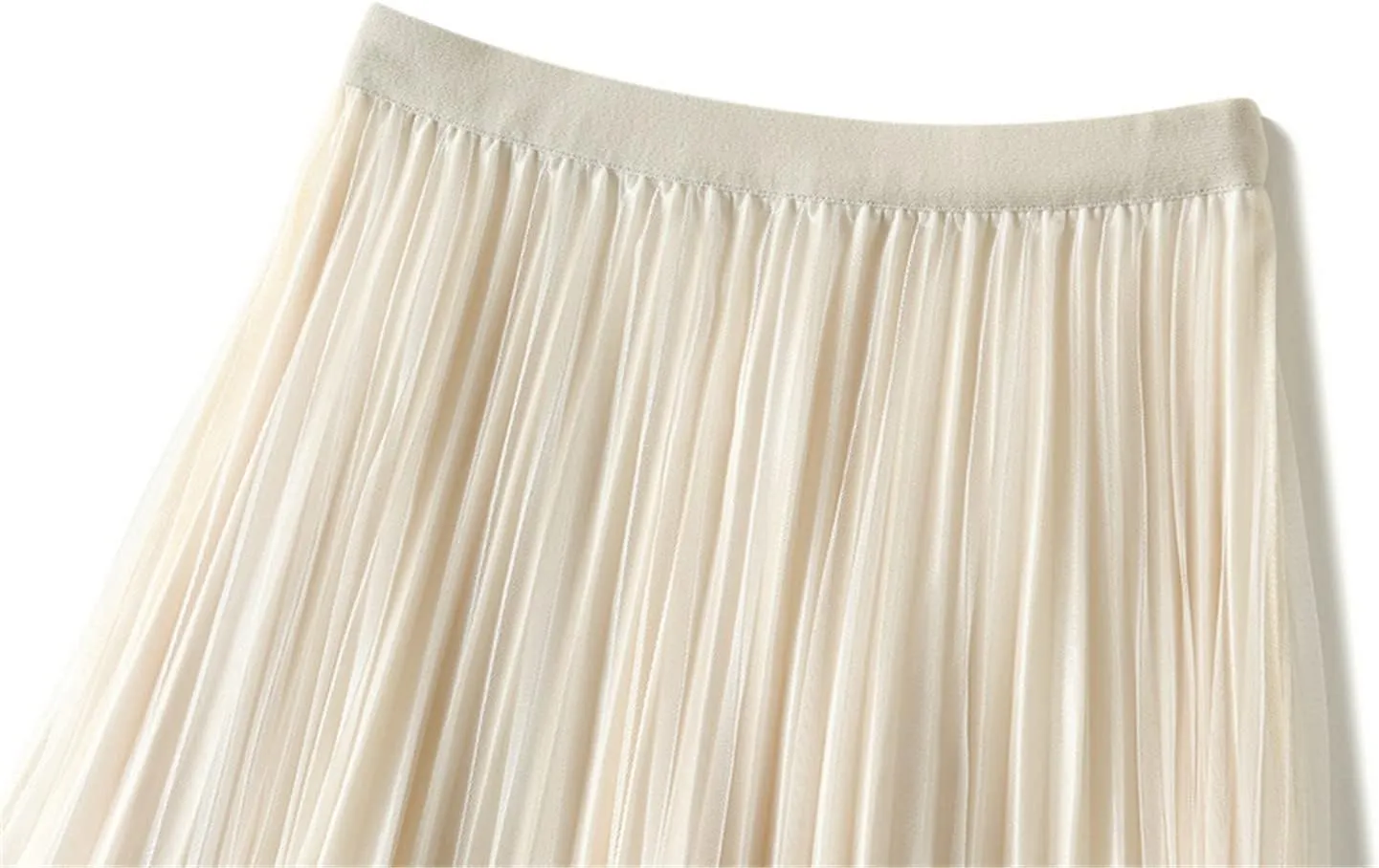 Women Pleated Skirt Fashion Midi Long Velvet Skirts Mesh Skirt