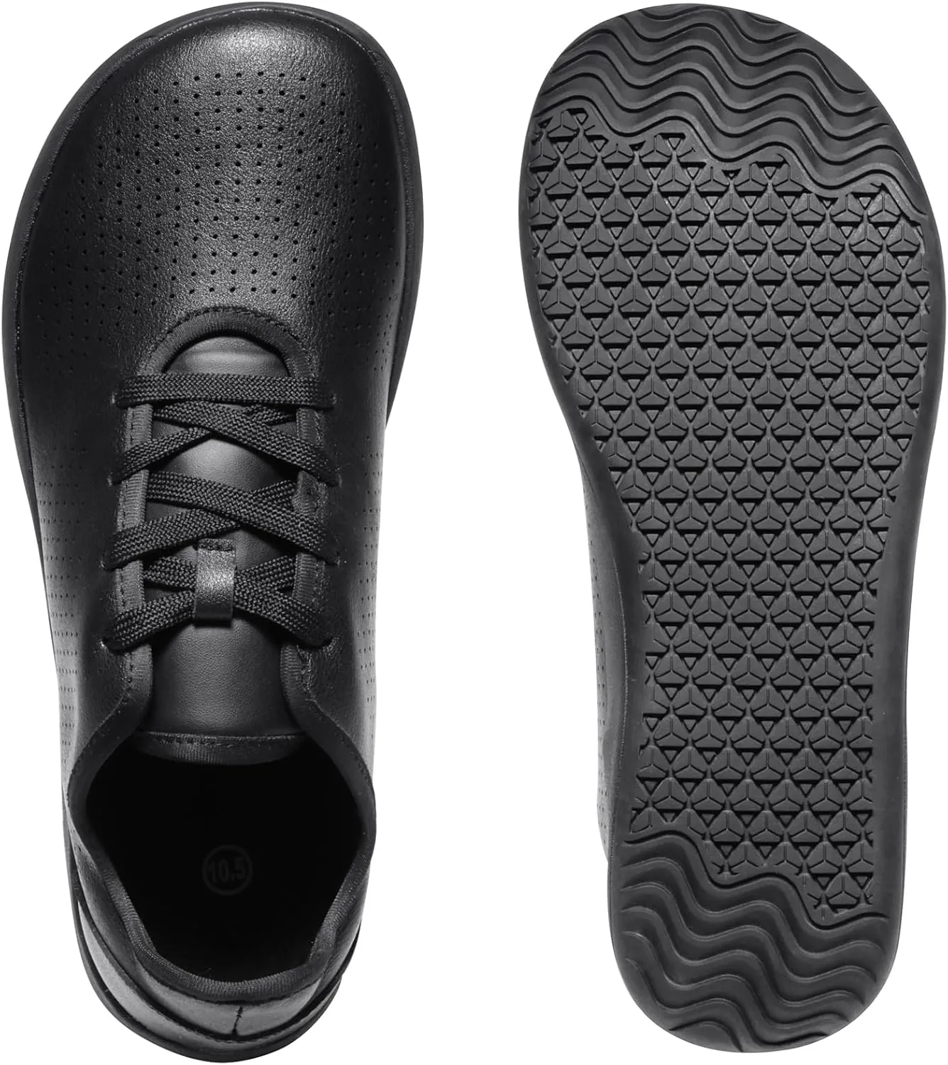 ZVC Barefoot Shoes Men Women Wide Toe Box Shoes Minimalist Zero Drop Sole Footwear, Fashion Sneakers Breathable PU Leather Casual Walking Shoes