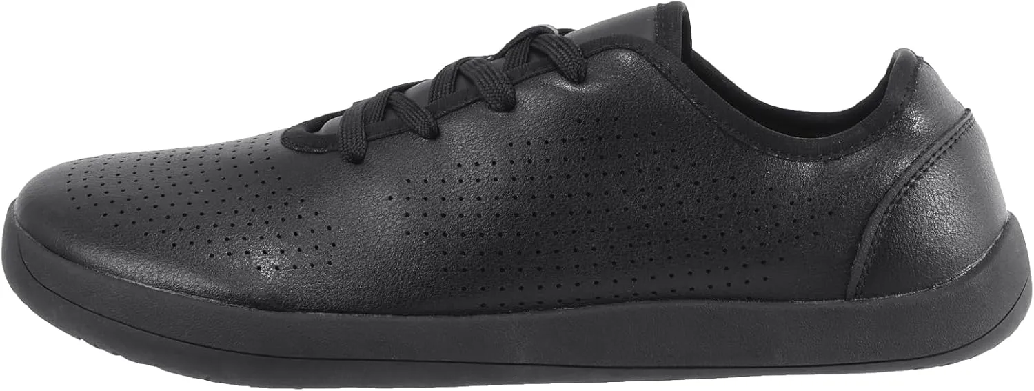 ZVC Barefoot Shoes Men Women Wide Toe Box Shoes Minimalist Zero Drop Sole Footwear, Fashion Sneakers Breathable PU Leather Casual Walking Shoes